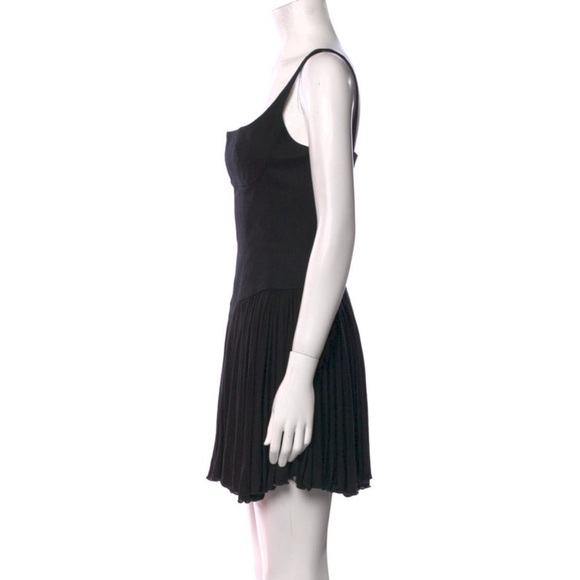 GIOVANNI BEDIN denim Black mini Dress square neck and flare size small - Picture 8 of 9